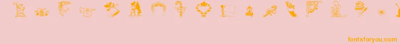 Christmas3 Font – Orange Fonts on Pink Background