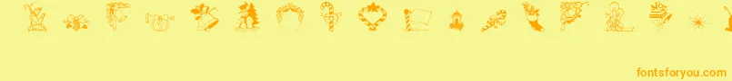 Christmas3 Font – Orange Fonts on Yellow Background