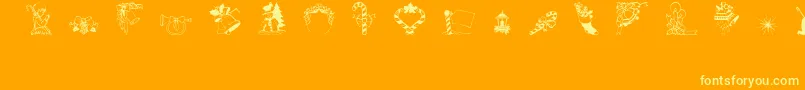 Christmas3 Font – Yellow Fonts on Orange Background