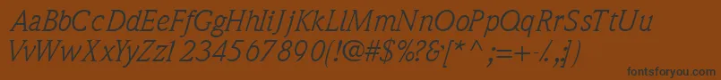 QuintessencesskItalic Font – Black Fonts on Brown Background