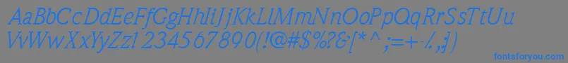 QuintessencesskItalic Font – Blue Fonts on Gray Background