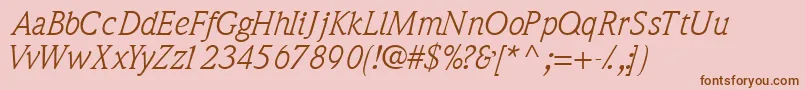 QuintessencesskItalic Font – Brown Fonts on Pink Background