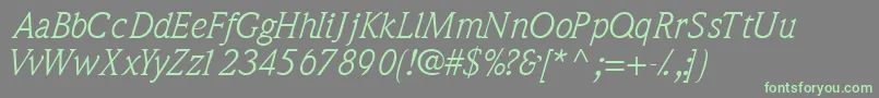 QuintessencesskItalic Font – Green Fonts on Gray Background