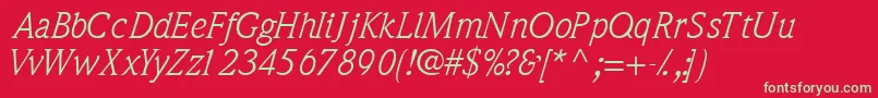 QuintessencesskItalic Font – Green Fonts on Red Background