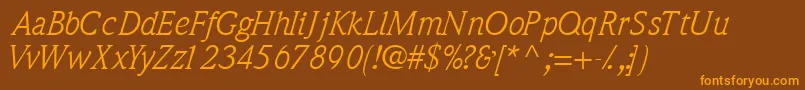 QuintessencesskItalic Font – Orange Fonts on Brown Background