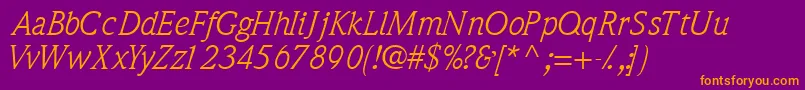 QuintessencesskItalic Font – Orange Fonts on Purple Background