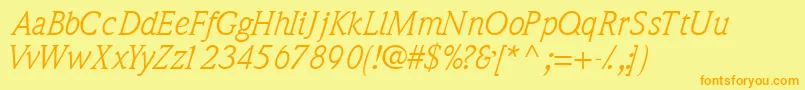 QuintessencesskItalic Font – Orange Fonts on Yellow Background