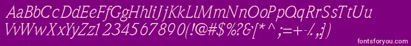 QuintessencesskItalic Font – Pink Fonts on Purple Background