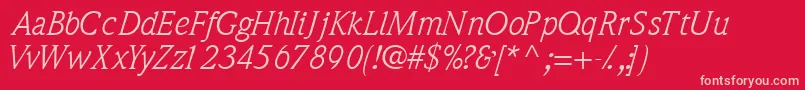 QuintessencesskItalic Font – Pink Fonts on Red Background