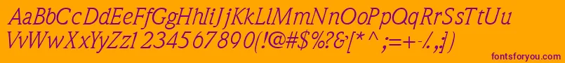 QuintessencesskItalic Font – Purple Fonts on Orange Background