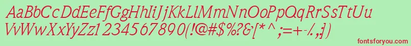 QuintessencesskItalic Font – Red Fonts on Green Background