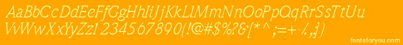 QuintessencesskItalic Font – Yellow Fonts on Orange Background