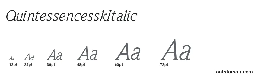 Размеры шрифта QuintessencesskItalic