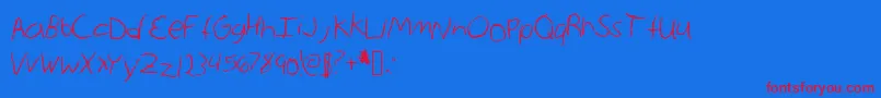 Fonte AnnieMax – fontes vermelhas em um fundo azul