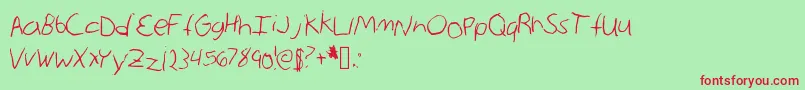 AnnieMax Font – Red Fonts on Green Background