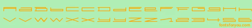 フォントSlurpRegular – オレンジの文字が緑の背景にあります。