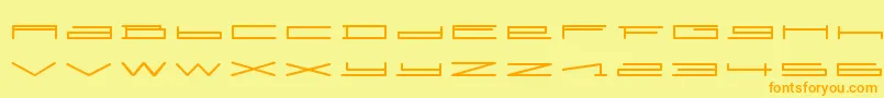 フォントSlurpRegular – オレンジの文字が黄色の背景にあります。