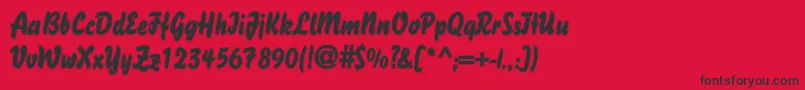 DsBisonOutline Font – Black Fonts on Red Background