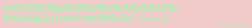 DsBisonOutline Font – Green Fonts on Pink Background