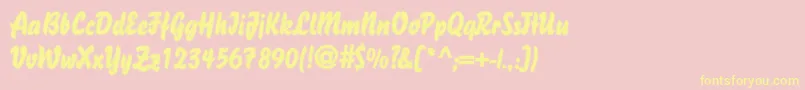 DsBisonOutline-Schriftart – Gelbe Schriften auf rosa Hintergrund