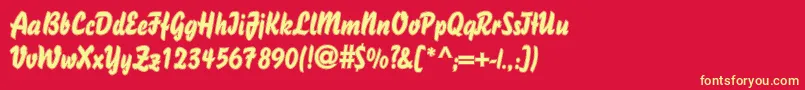 DsBisonOutline Font – Yellow Fonts on Red Background