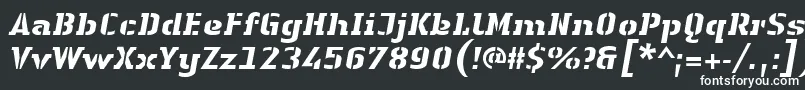 フォントLinotypeAuthenticStencilHeavyitalic – 白い文字