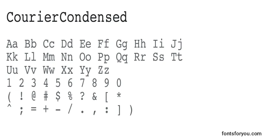 Шрифт CourierCondensed – алфавит, цифры, специальные символы