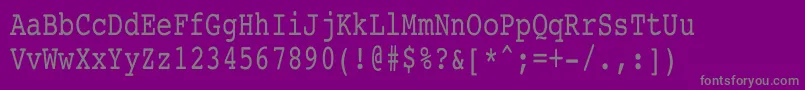 フォントCourierCondensed – 紫の背景に灰色の文字