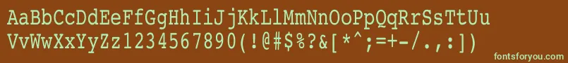 Шрифт CourierCondensed – зелёные шрифты на коричневом фоне