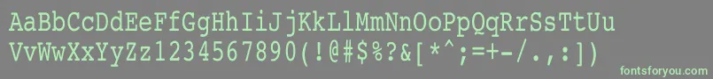 フォントCourierCondensed – 灰色の背景に緑のフォント
