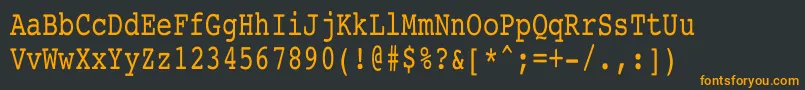 Шрифт CourierCondensed – оранжевые шрифты на чёрном фоне