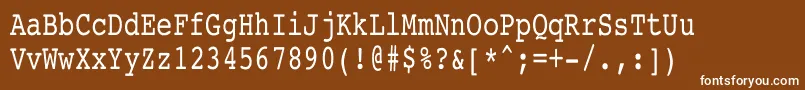 Шрифт CourierCondensed – белые шрифты на коричневом фоне