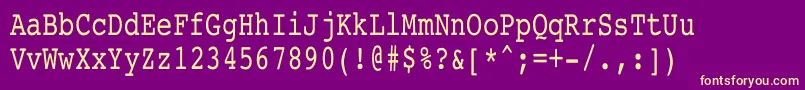 Czcionka CourierCondensed – żółte czcionki na fioletowym tle