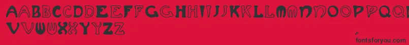 Muchafrenchcapitals-Schriftart – Schwarze Schriften auf rotem Hintergrund