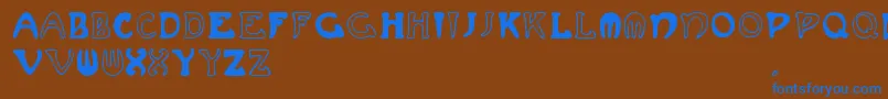 Шрифт Muchafrenchcapitals – синие шрифты на коричневом фоне