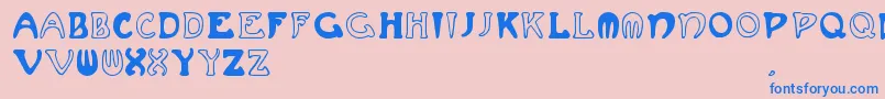 Muchafrenchcapitals Font – Blue Fonts on Pink Background