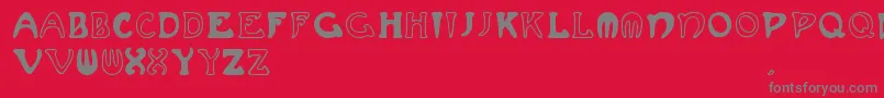 Muchafrenchcapitals Font – Gray Fonts on Red Background