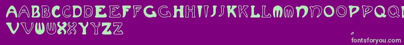 Muchafrenchcapitals Font – Green Fonts on Purple Background