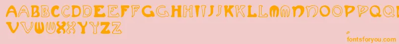 Muchafrenchcapitals Font – Orange Fonts on Pink Background