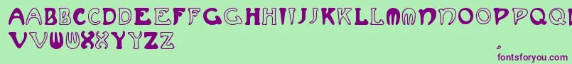 Muchafrenchcapitals Font – Purple Fonts on Green Background