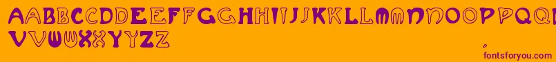 Muchafrenchcapitals Font – Purple Fonts on Orange Background
