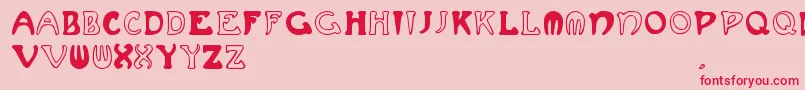 Muchafrenchcapitals Font – Red Fonts on Pink Background