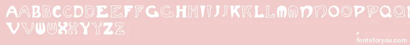 Muchafrenchcapitals-Schriftart – Weiße Schriften auf rosa Hintergrund