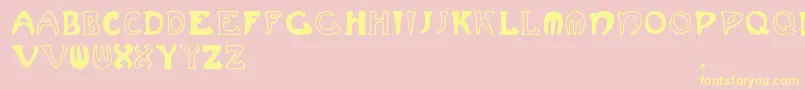 Muchafrenchcapitals Font – Yellow Fonts on Pink Background