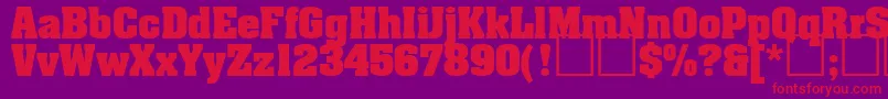フォントARdvarkBold – 紫の背景に赤い文字