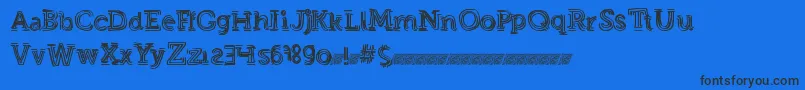 Strongeventdt Font – Black Fonts on Blue Background