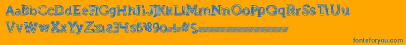 Strongeventdt Font – Blue Fonts on Orange Background