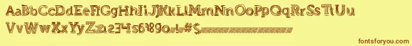 Strongeventdt Font – Brown Fonts on Yellow Background