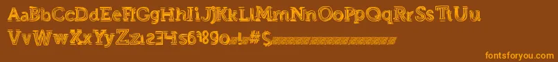 Strongeventdt Font – Orange Fonts on Brown Background