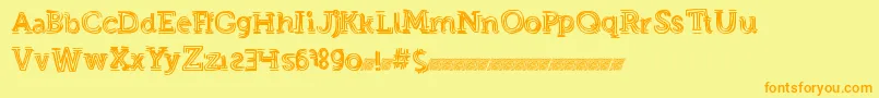 Strongeventdt Font – Orange Fonts on Yellow Background